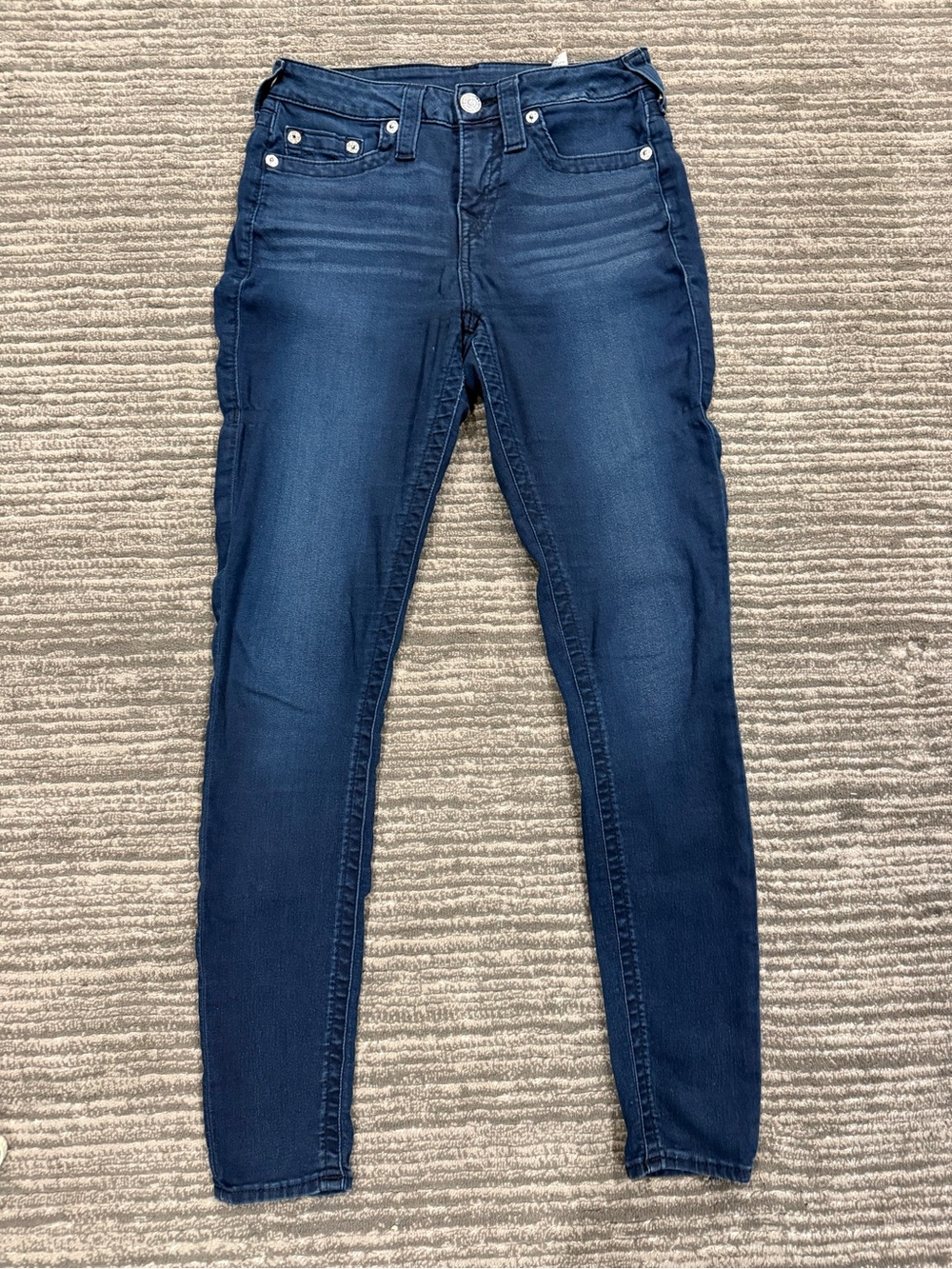 True Religion Women's Indigo Skinny Jeans with Signature Back Pockets - Picture 2 of 3